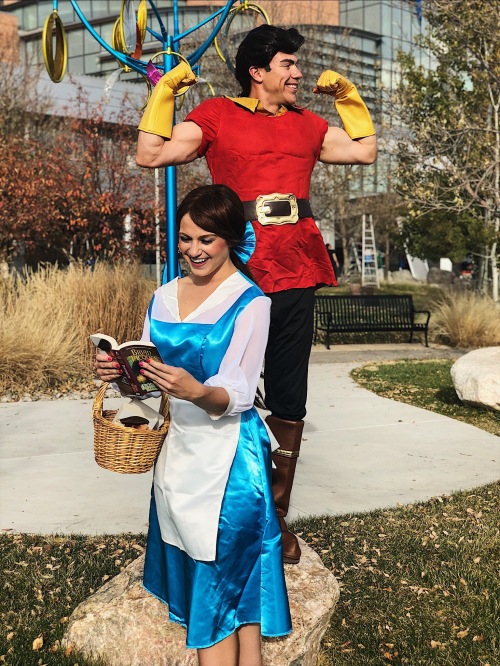 Wes and Nicole dressed up as Belle and Gaston as they go to Children's Hospital monthly to encourage and love children who are admitted.
